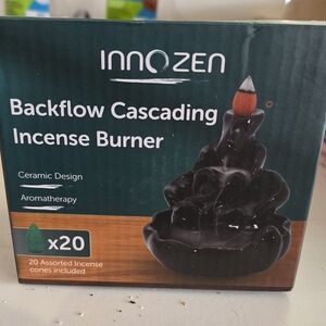Innozen Black Backflow Cascading Incense Burner with Incense NEW